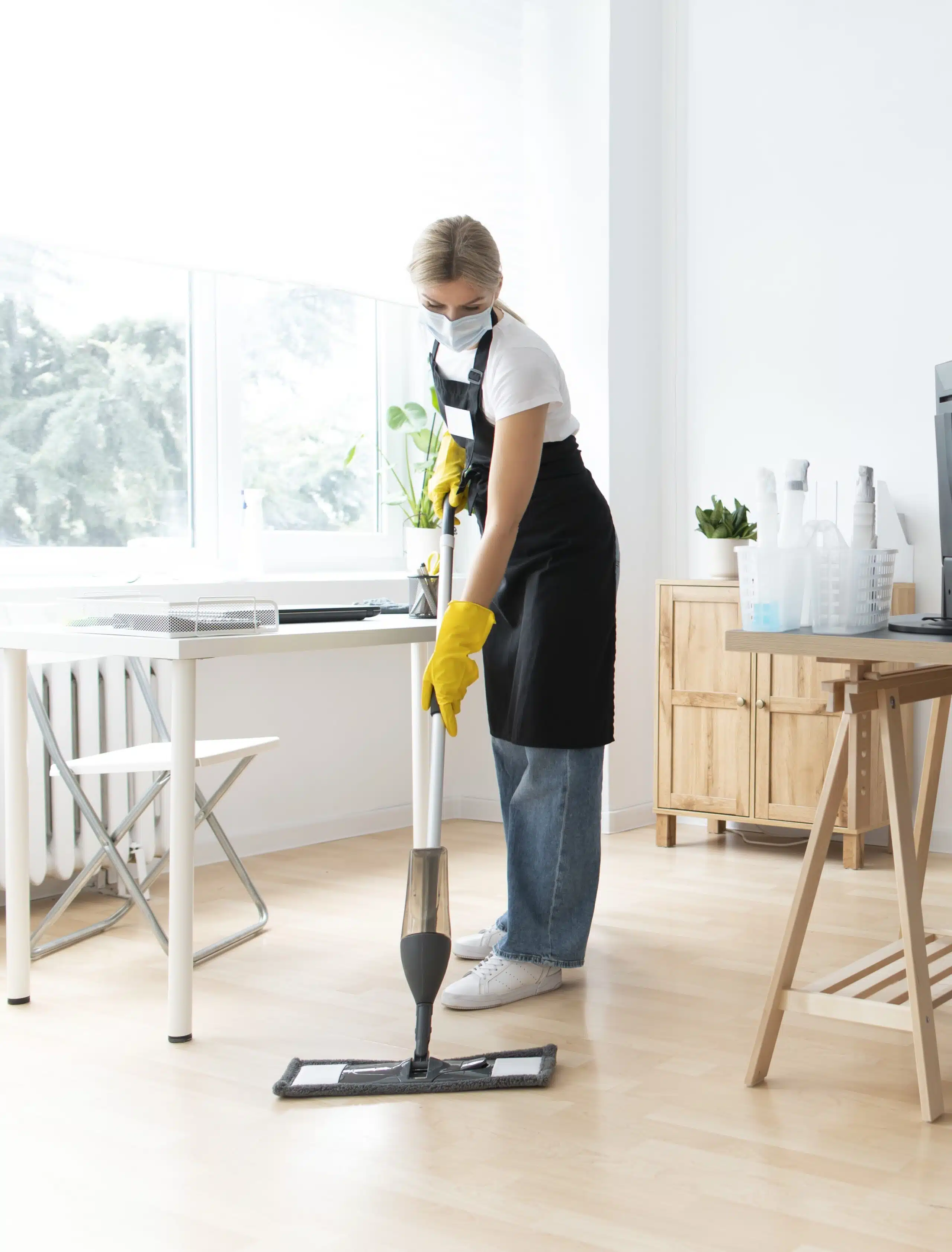 people taking care office cleaning
